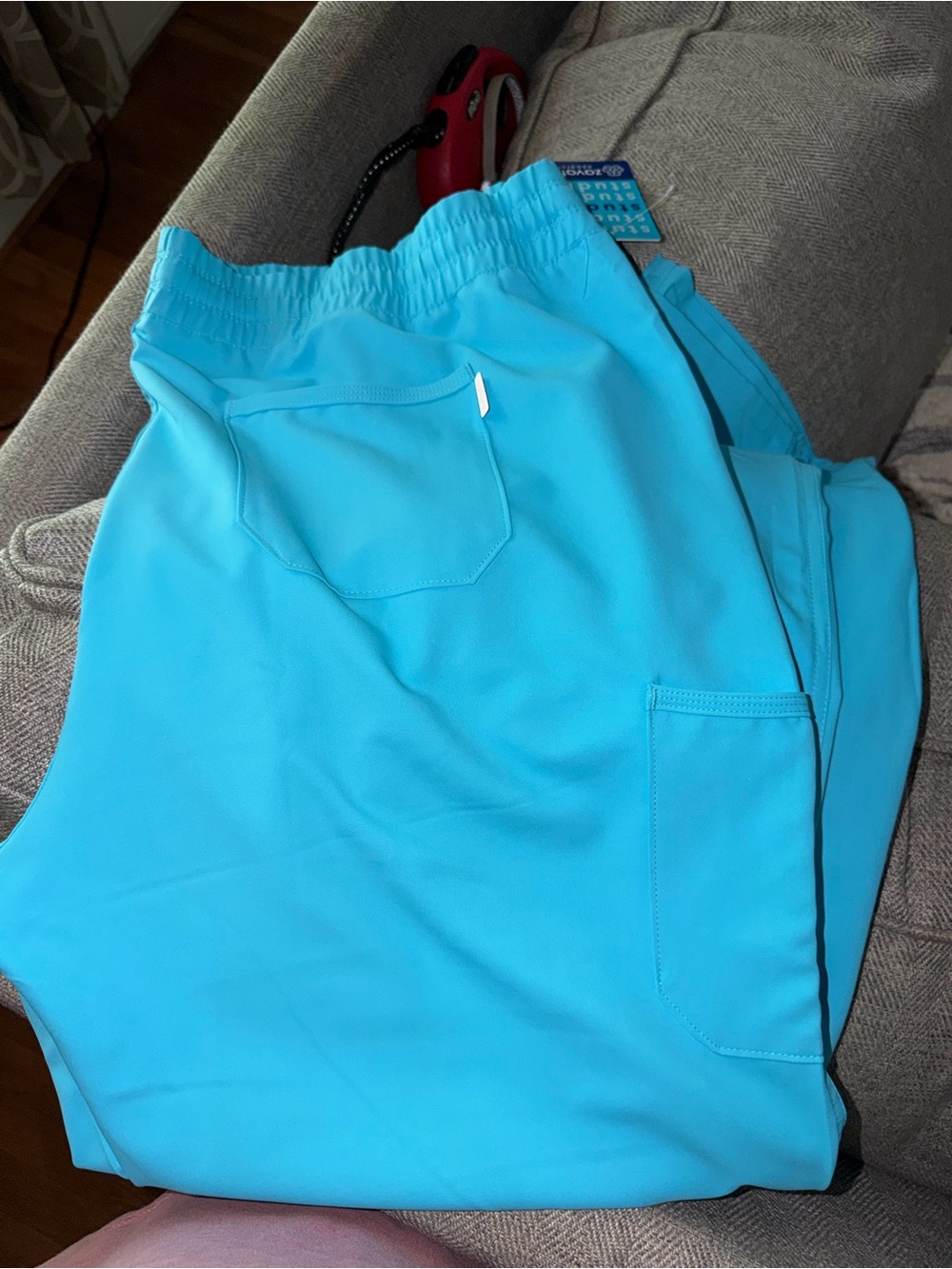Women's Bright Turquoise Elastic-Waist Jogger Pants